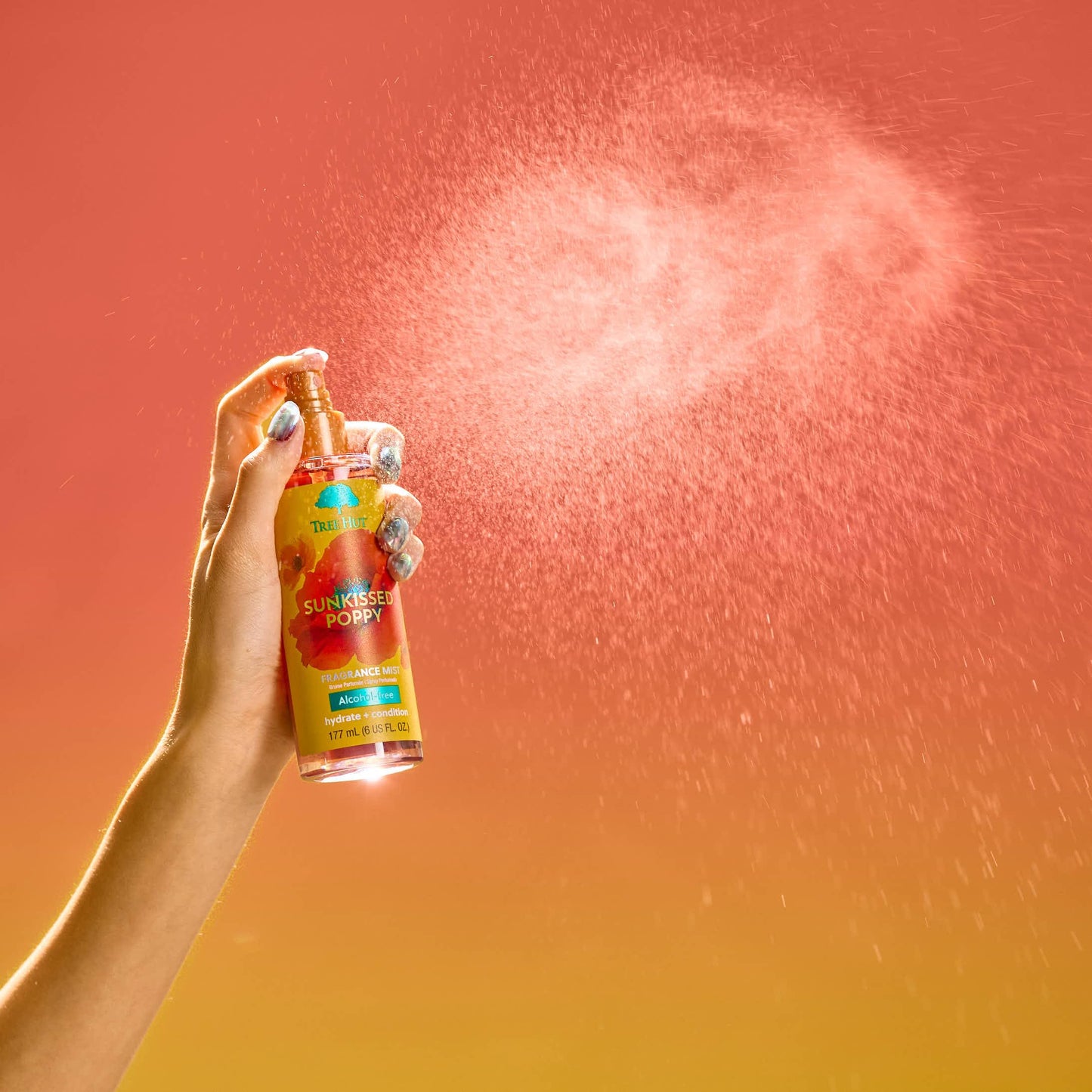 Tree Hut Sunkissed Poppy Fragrance Mist, Spritz On for a Refreshed Feel or Layer with Your Favorite Scents, Versatile Body Spray, 6 fl oz.