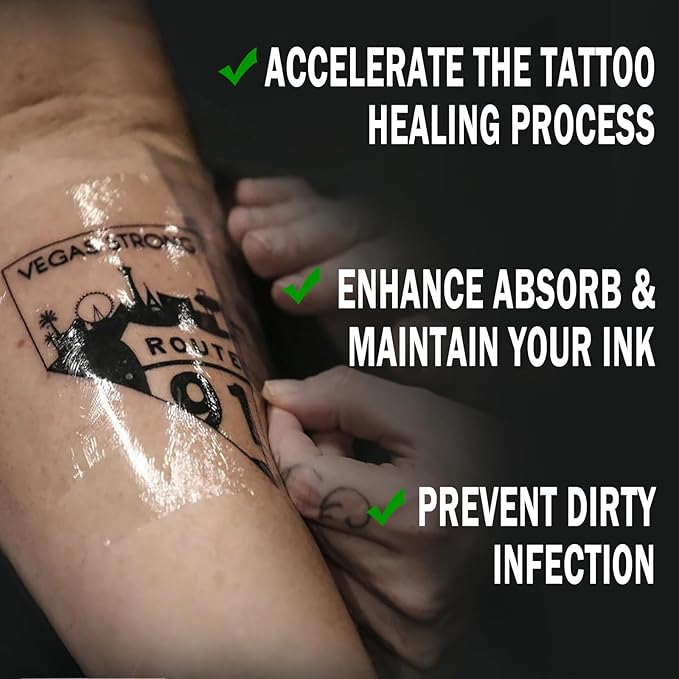 Second Skin Tattoo Cover Tattoo Aftercare Bandage Transparent and Waterproof for Medium and Large Tattoos Initial Healing (Roll 6 in x 2.2 yd)