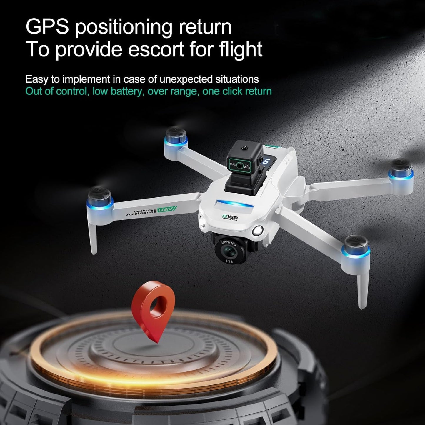 4K GPS Drone with Camera for Adults - 5G Remote Controller with 5.9 Inch Screen,Under 249g，Obstacle Avoidance, 60 Min Flight, Foldable Drone for Adults Beginners.（white）