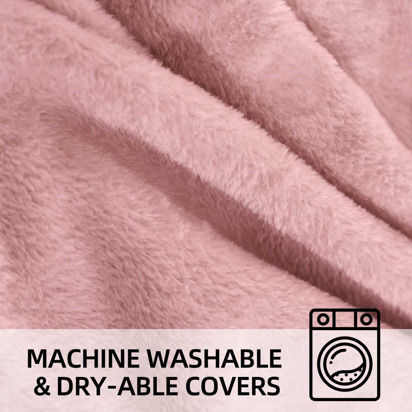 Bean Bag Chair 5Ft, Memory Foam Filled, Large Beanbag Chairs for Adults and Teens, Soft Sofa with Removable Flannel Cover, Round Couch for Living Room Bedroom College Dorm (Pink, 5FT-60×60"×24")