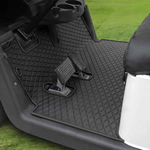 LEAPGOMAX EZGO RXV Floor Mat, Full Coverage Golf Cart Floor Liner Mat Replacement for EZGO RXV (2008-2022) & 2Five (2009+) Non-Slip&Easy to Clean-Black Trim