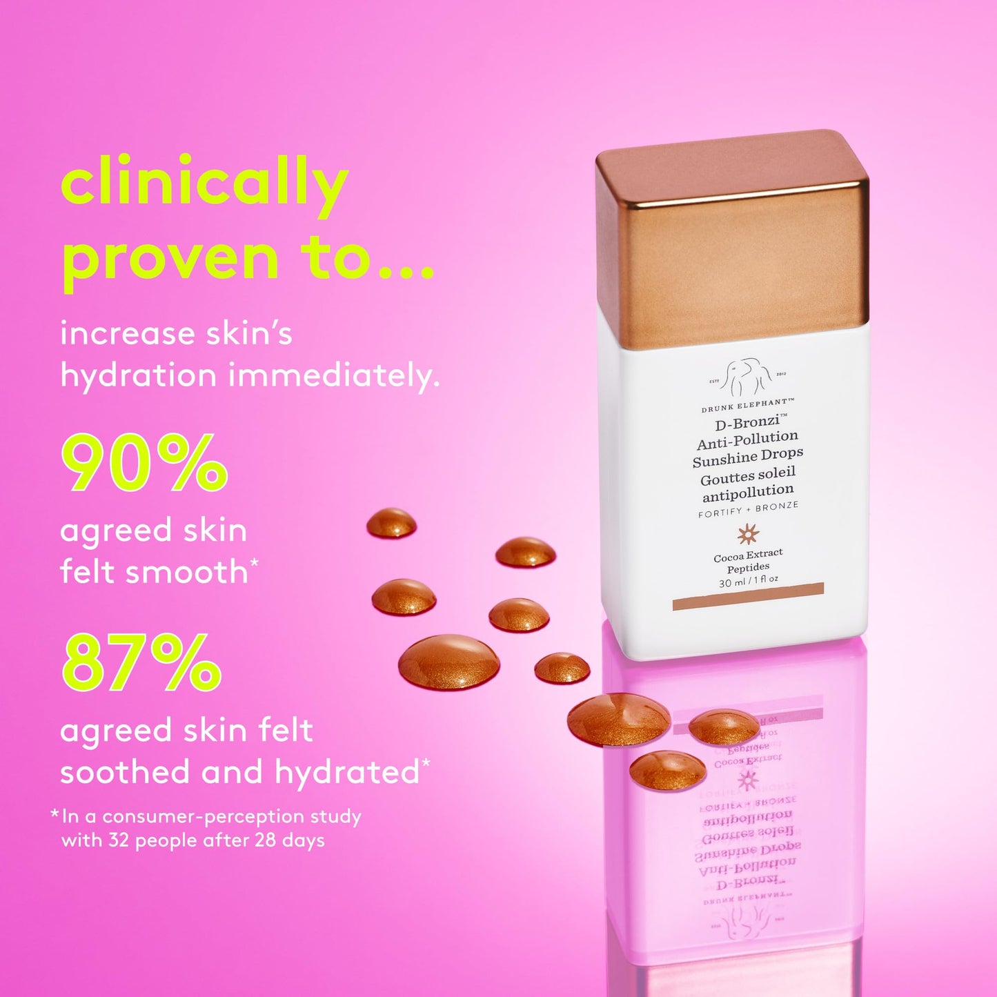 D-Bronzi Anti Pollution Sunshine Drops by Drunk Elephant for Women - 1 oz Drops