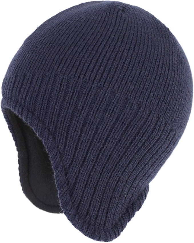 Connectyle Men's Knit Winter Hat with Ear Flaps Fleece Lined Beanie Warm Knitted Skull Cap Beanies Watch Hat