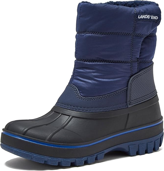 Lands' End Waterproof Kids Snow Boots - Insulated Warm Fleece Lined Winter Boots for Toddlers, Girls & Boys Size 5-10 Todd...