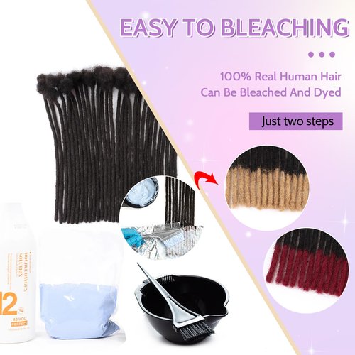 Loc Extensions Human Hair 0.4cm&0.6 cm&0.8cm width 4-18inch 10, 20, 40, 100 strands 100% Human Hair Locs Extensions for Men Women Natural Dreadlocks Can Be Dyed Bleached Curled 0.4cm 8inch 60 Strands