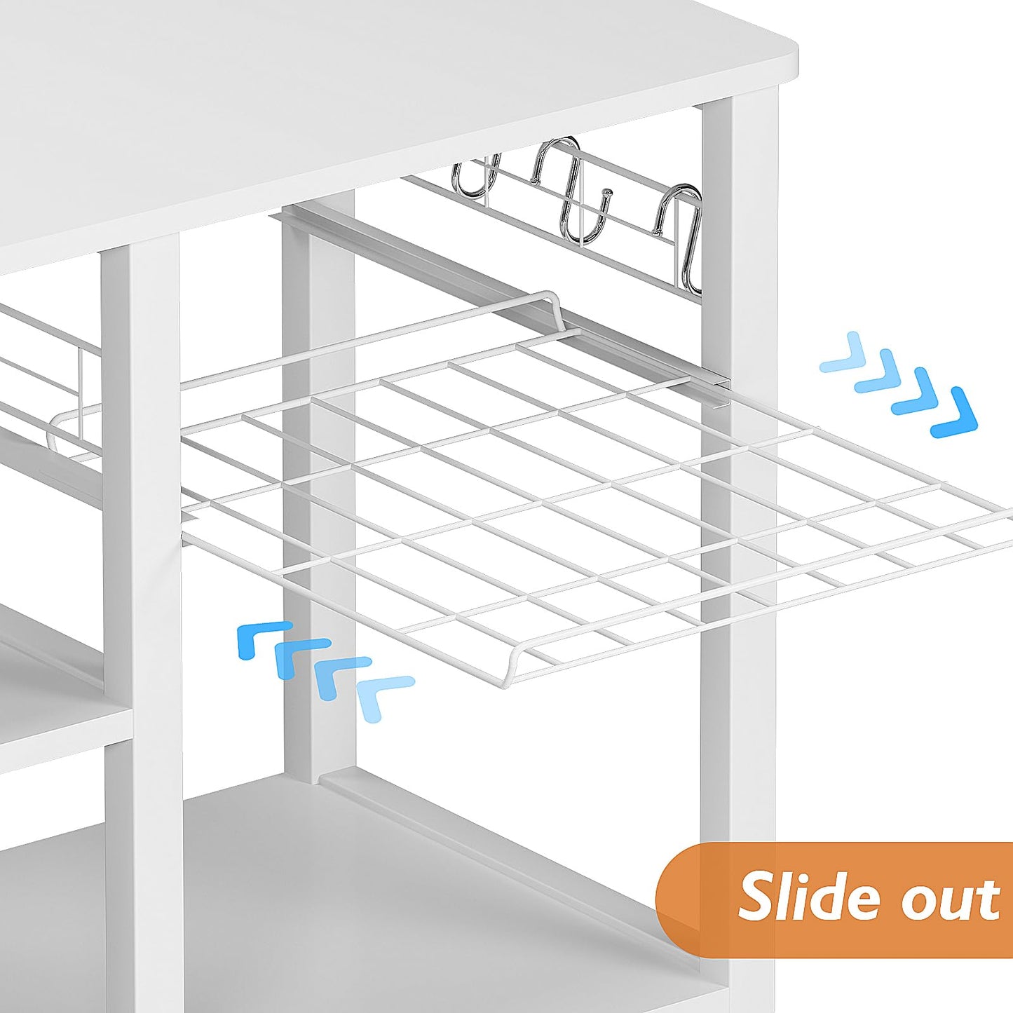 soges 3-Tier Kitchen Baker's Rack Utility Microwave Oven Stand Storage Cart Workstation Shelf, White