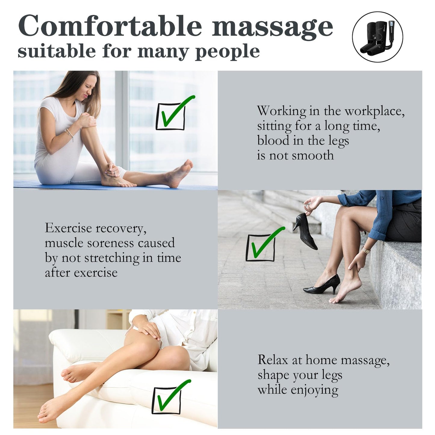 Gifts for Dad Mom Men Women Christmas Mothers Day, Fathers Day, Air Compression Massager with Heat for Foot, Leg, Calf, Thigh, Knee, Helpful for Vericose Veins, Muscle Fatigue, Cramps, Swelling, Edema