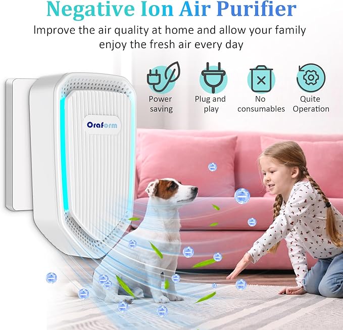 6Pack Air Ionizer for Home Negative Ion Air Purifier Plug In, Quiet Air Freshener for Home, Mini Portable Filterless Air Cleaner for Bedroom,Bathroom, Office