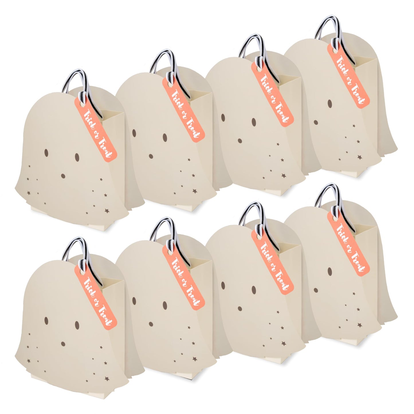 Cheerland Ghost Party Favor Bags Halloween Birthday Goodie Treat Bag for Trick-or-Treat Bags Pastel for Summerween Decorations Spooky One Birthday Baby Shower & Kids’ Party Favors Supplies Pack of 8
