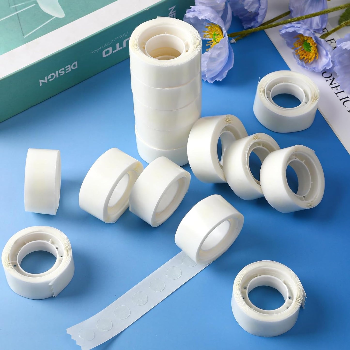 UPINS Glue Points Dots, 300Pcs Balloon Glue Adhesive Dots Double Sided Removable Glue Tape Dots for Balloons Crafts Decoration, 10 mm