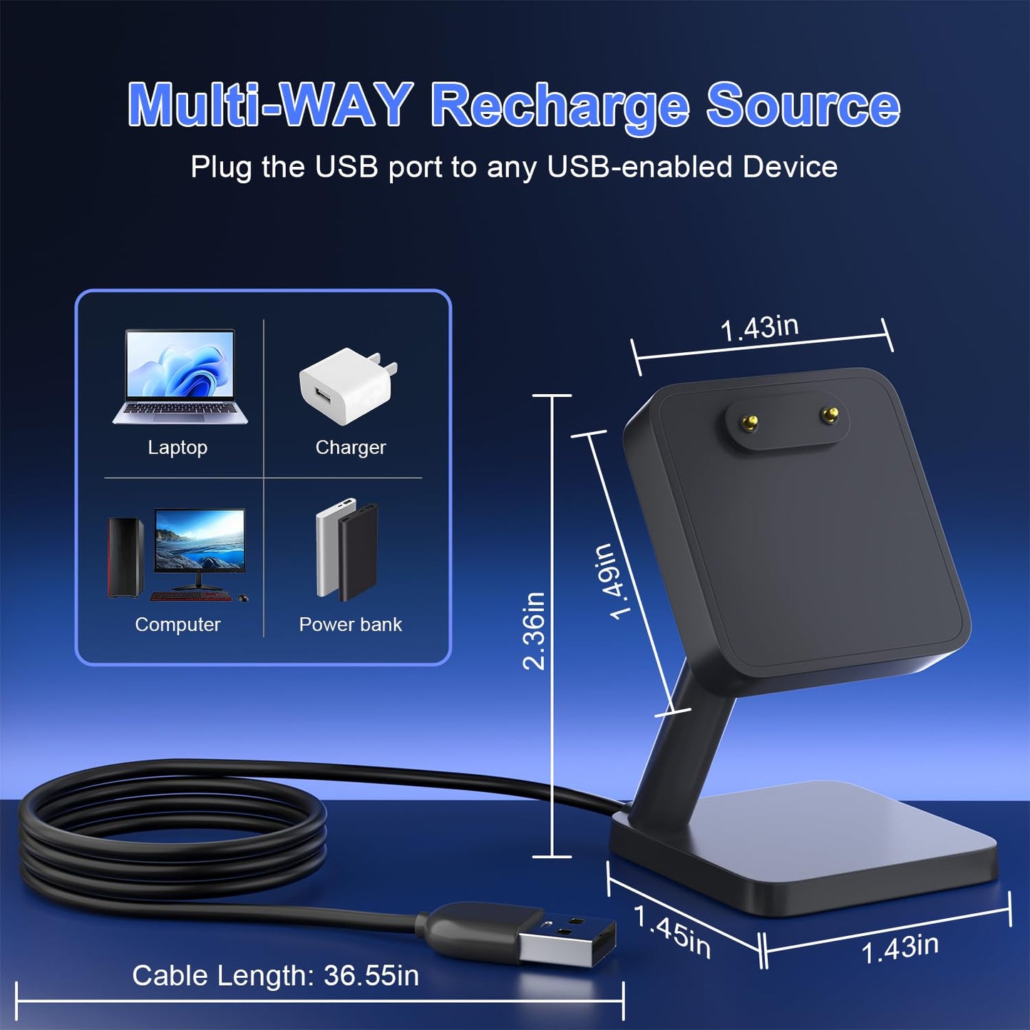 Gamorek Charging Station For Samsung Galaxy Fit 3, Replacement Smart Watch Charger 3.3Ft Usb Magnetic Charger Stand