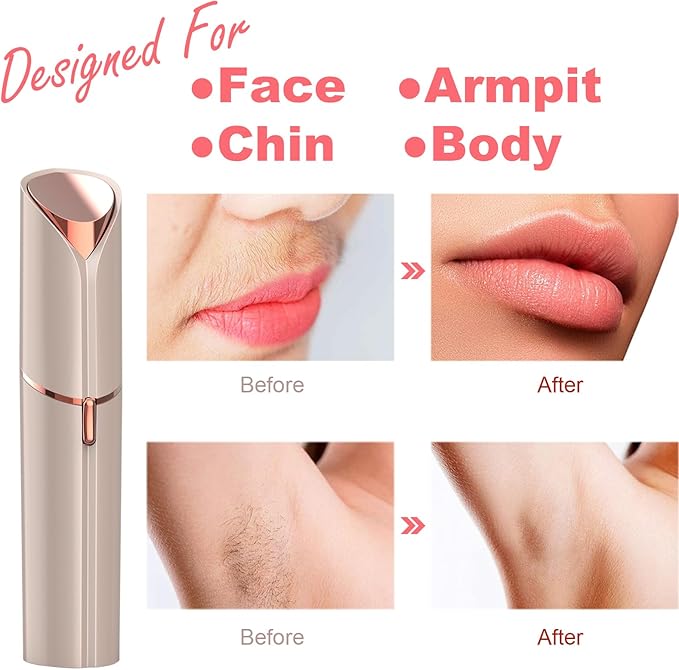 Facial Hair Remover for Women - Lady Removal Shaver - USB Rechargeable Lady Face Epilators Trimmer for Face Lips Chin Peach Fuzz Arms Legs