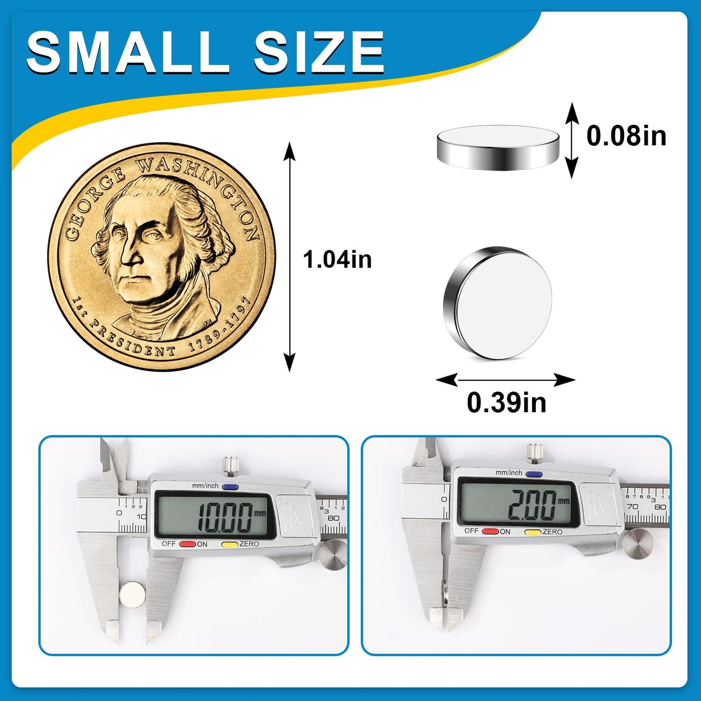 Small Magnets, 120 Pack Refrigerator Magnet 10x2mm Rare Earth Magnets Neodymium Magnet for Crafts, Whiteboard, Kitchen Cabinet