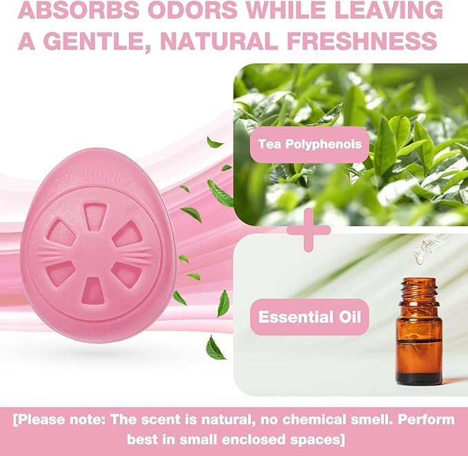 Air Jungles Shoes Deodorizer Ball 12 Count, Honey Peach Scent, Odor Remover Balls for Sneakers Boot Shoe, Essential Oil Provides Natural Freshness