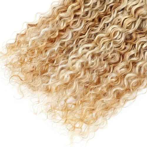 26 28 30 inch P27/613 Human Hair Bundles 613 Water Wave Bundles Blonde Wet and Wavy Human Hair Extensions 300g