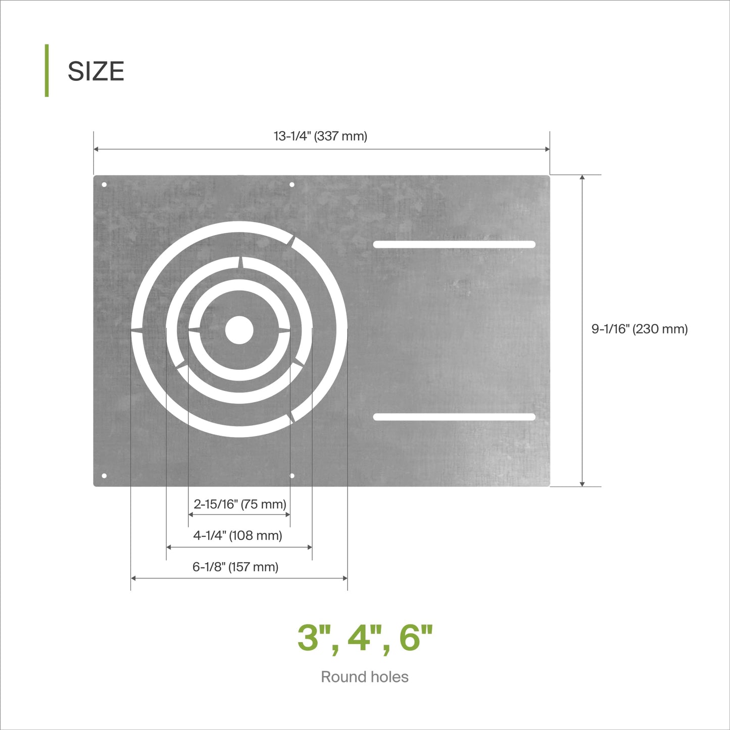 ASD 13 Inch New Construction Mounting Plate with Asymmetric Round Hole - 3/4/6 Inch Flat Steel Rough in Wafer Light Bracket, Shallow LED Recessed Lighting Housing, 72 Pack