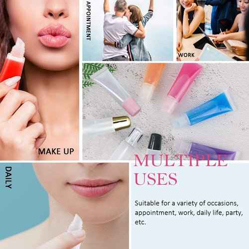 AMORIX 15ml Pink Cap Lip Gloss Tubes + 50pcs Lip Gloss Tubes with Wand