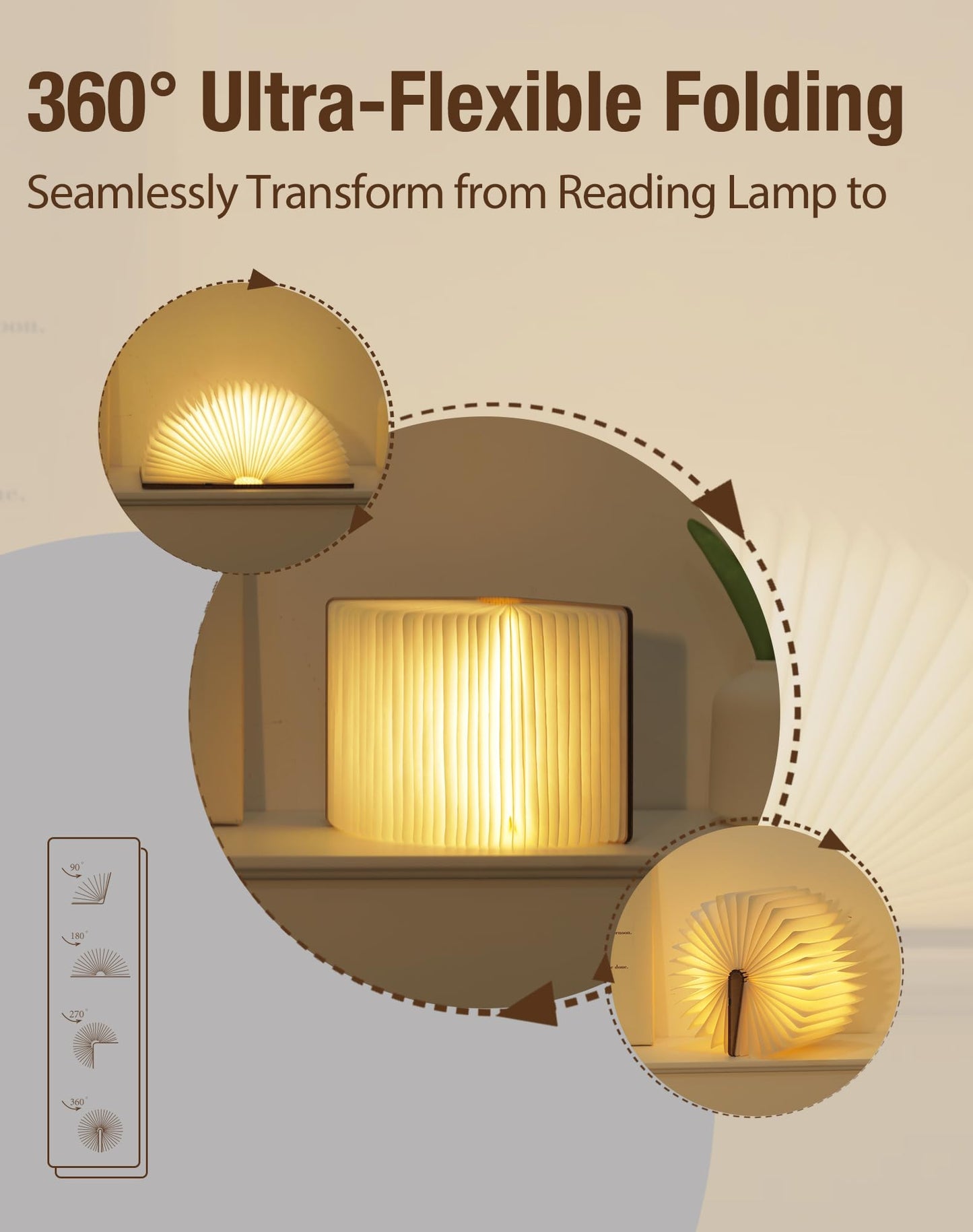 ZBOLE Wooden Book Lamp - Portable Folding LED Book Light for Reading, Unique Gift for Book Lovers, Magnetic Mood Lighting for Home&Library Decor (Maple)