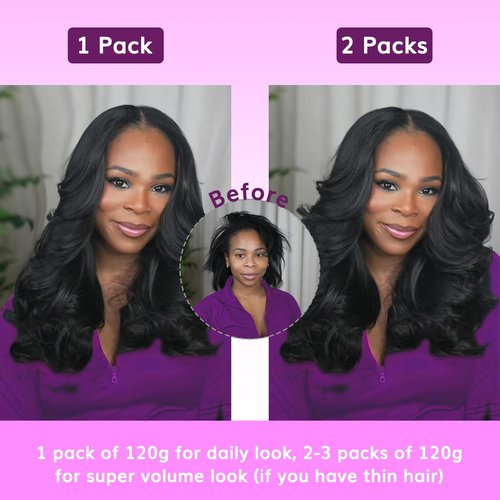 IDN BEAUTY Clip in Hair Extensions Real Human Hair Body Wave 120g Natural Black Double-layer Lace Clip In for Black Women Soft Breathable Lace Invisible Seamlessly Blending 7pcs 16 Inch
