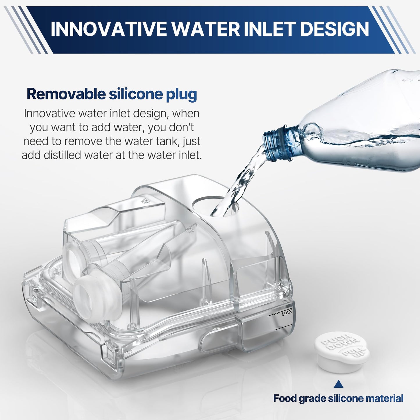 2 Packs Water Chamber for Airsense 11 & Aircurve 11, Leak-Free & Consistent Humidity Replacement CPAP Water Chamber with Top-Fill Port Technology, HumidAir Water Tank for ResMed Airsense 11 Supplies