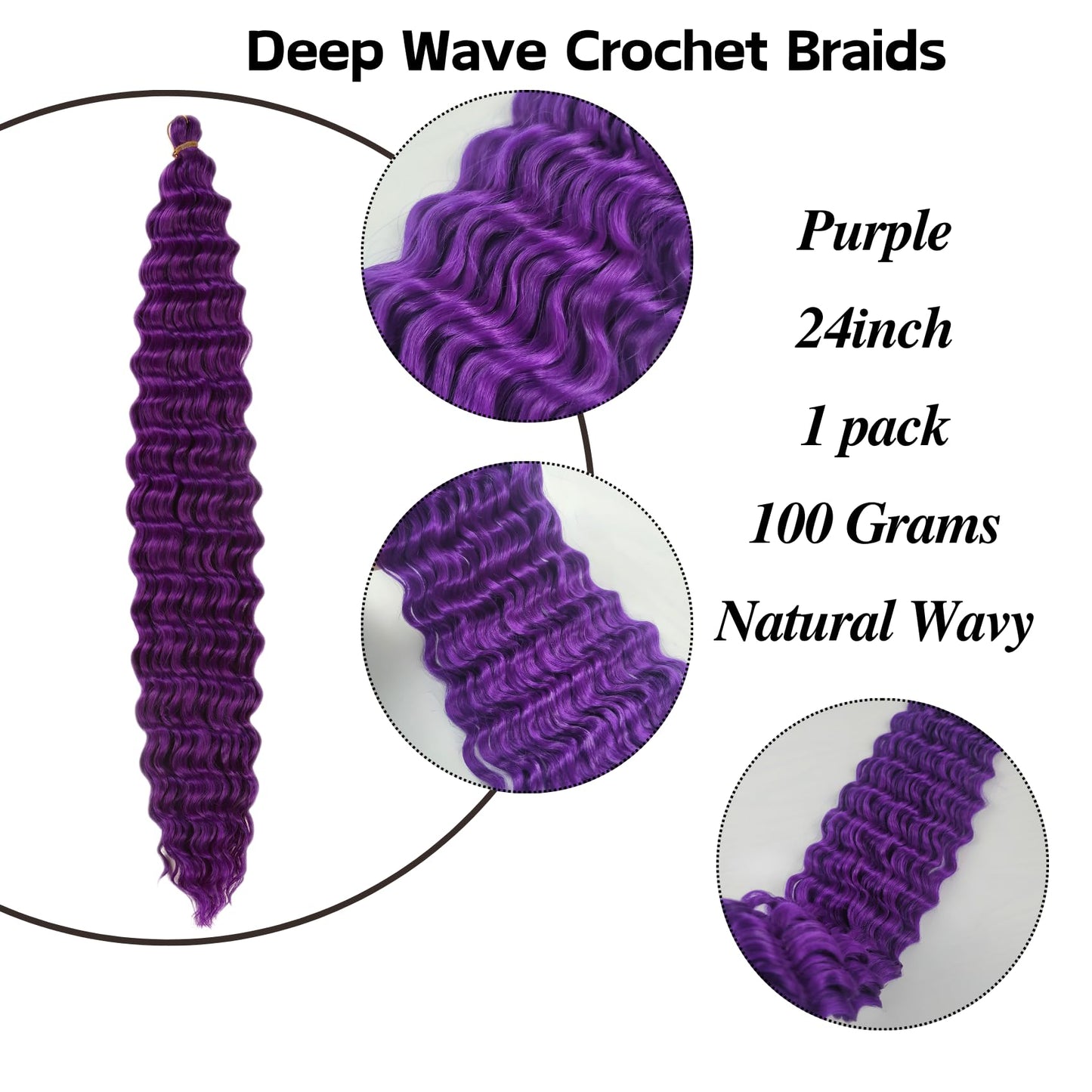 Purple Braiding Hair for Boho Braids Pre stretched Curly Braiding Hair Knotless Ez Braids