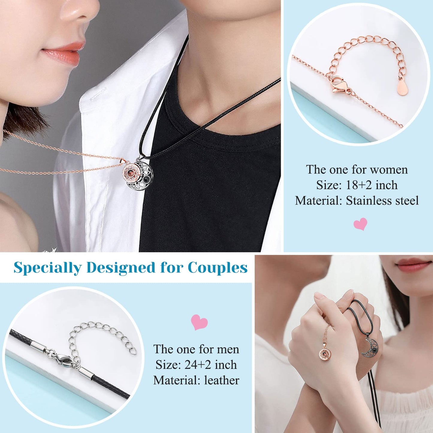 UPROMI Necklace for Boyfriend BF Meaningful Cute Anniversary Valentines Christmas Long Distance Relationship Gifts