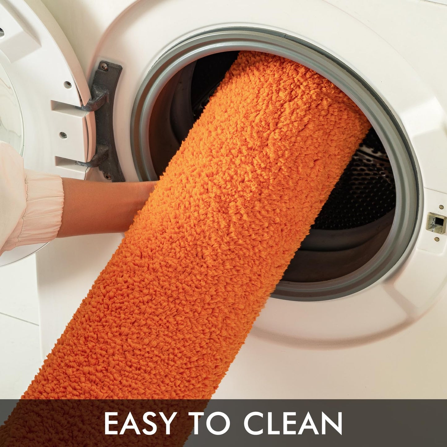 MIULEE Orange Bathroom Rugs Sets 2 Piece - Fall Absorbent Bath Mats Set Made of Thick Fluffy Microsiber for Bathroom Floor, Tub or Entryway, Non Slip Rubber Backside, Machine Washable - 16''x24''