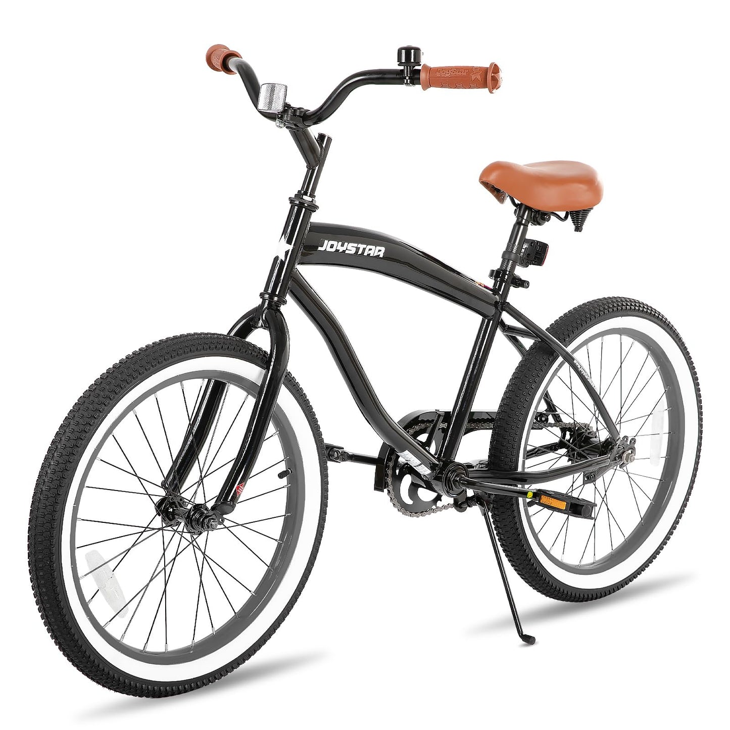 JOYSTAR 20 Inch Kids Beach Cruiser Bike with Coaster Brake for Ages 7-10 Years Old Girls and Boys Single Speed 20 Inch Kids Bike Black Gray