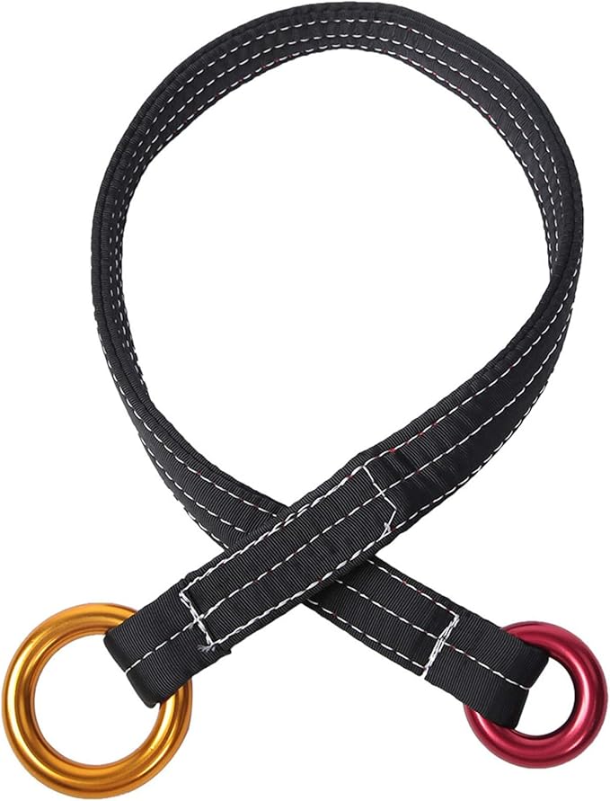 Yulatik 22KN Climbing Rope - Double-Woven Polyester Rescue Belt Tree Climbing Lanyard with 2 Anodized Rings for Arborists,...