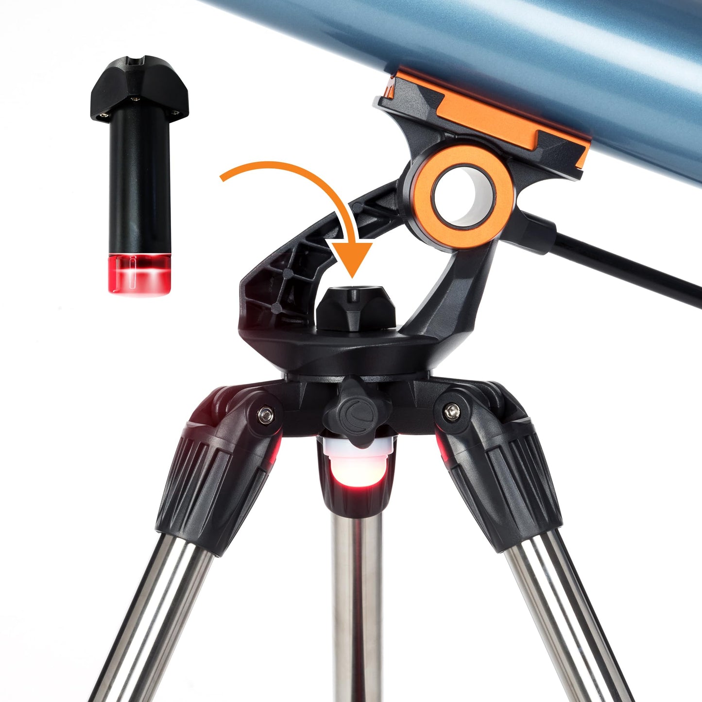 Celestron Inspire 100AZ Refractor Telescope with Built-in Smartphone Adapter, Blue