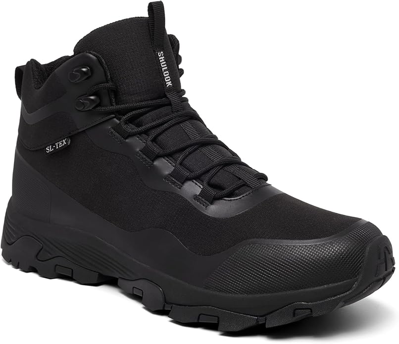 SHULOOK Men's Waterproof Hiking Boots Outdoor Lightweight Breathable Trekking Camping Mountaineering Shoes