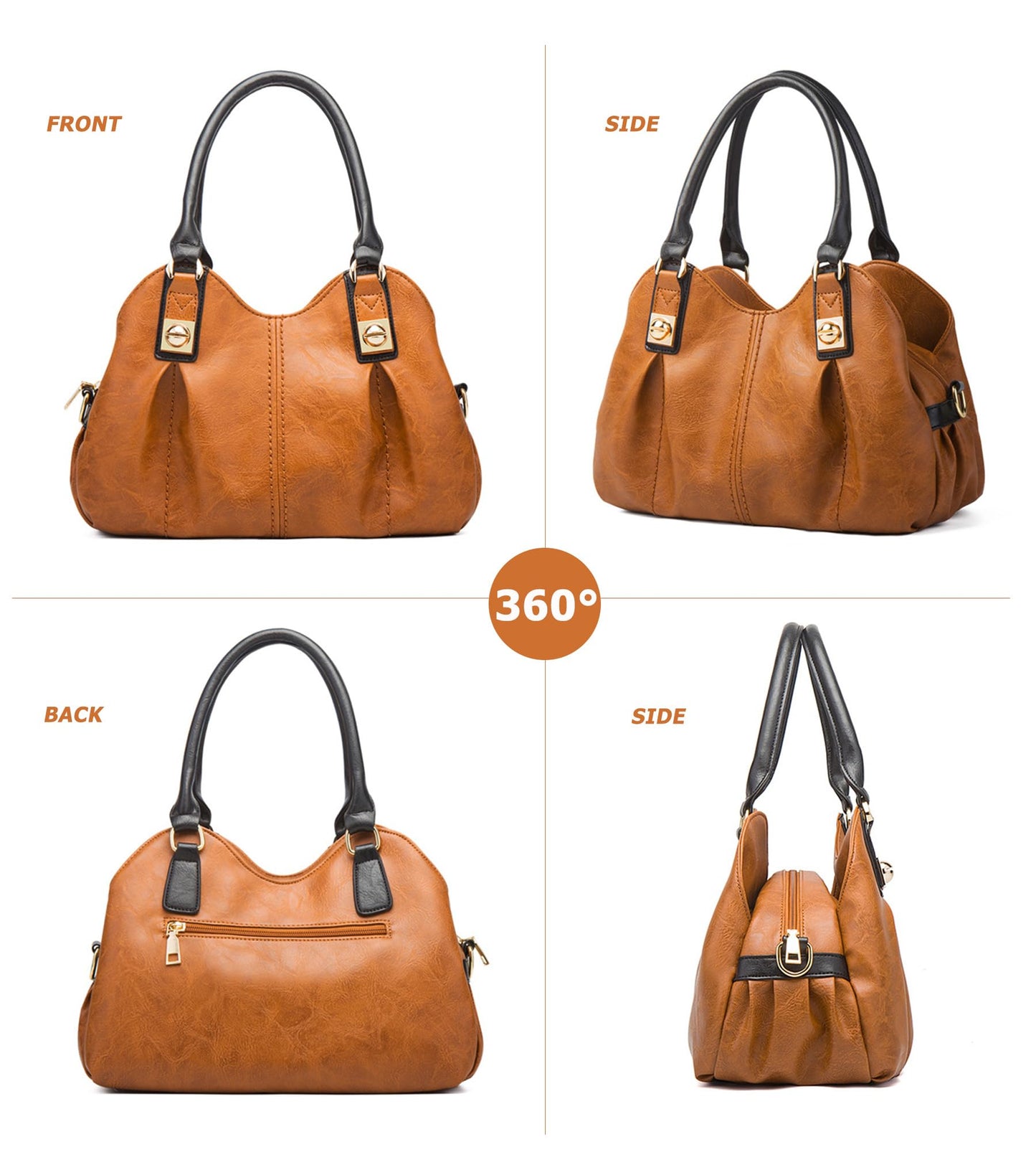 KingTo 4pcs Purses Retro Tote Handbags for Women Stylish Shoulder Bags Soft Top Handle Satchel Set (Green)