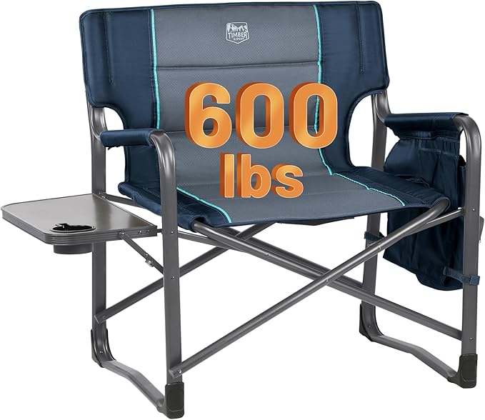 Timber Ridge XXL Upgraded Oversized Directors Chairs with Foldable Side Table, Detachable Side Pocket, Heavy Duty Folding ...