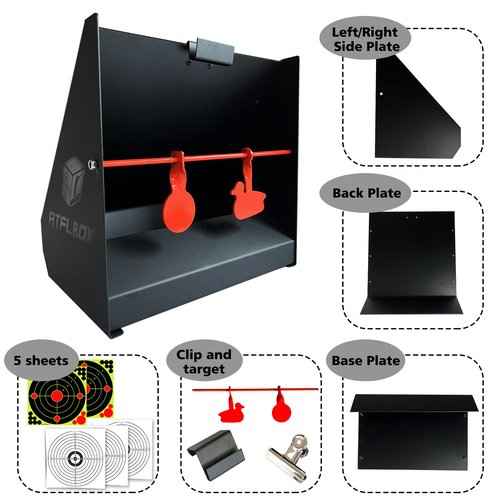 Atflbox 12 inch Bullet Trap Box Target and 25pcs 12''x12'' Splatter Paper Shooting Targets