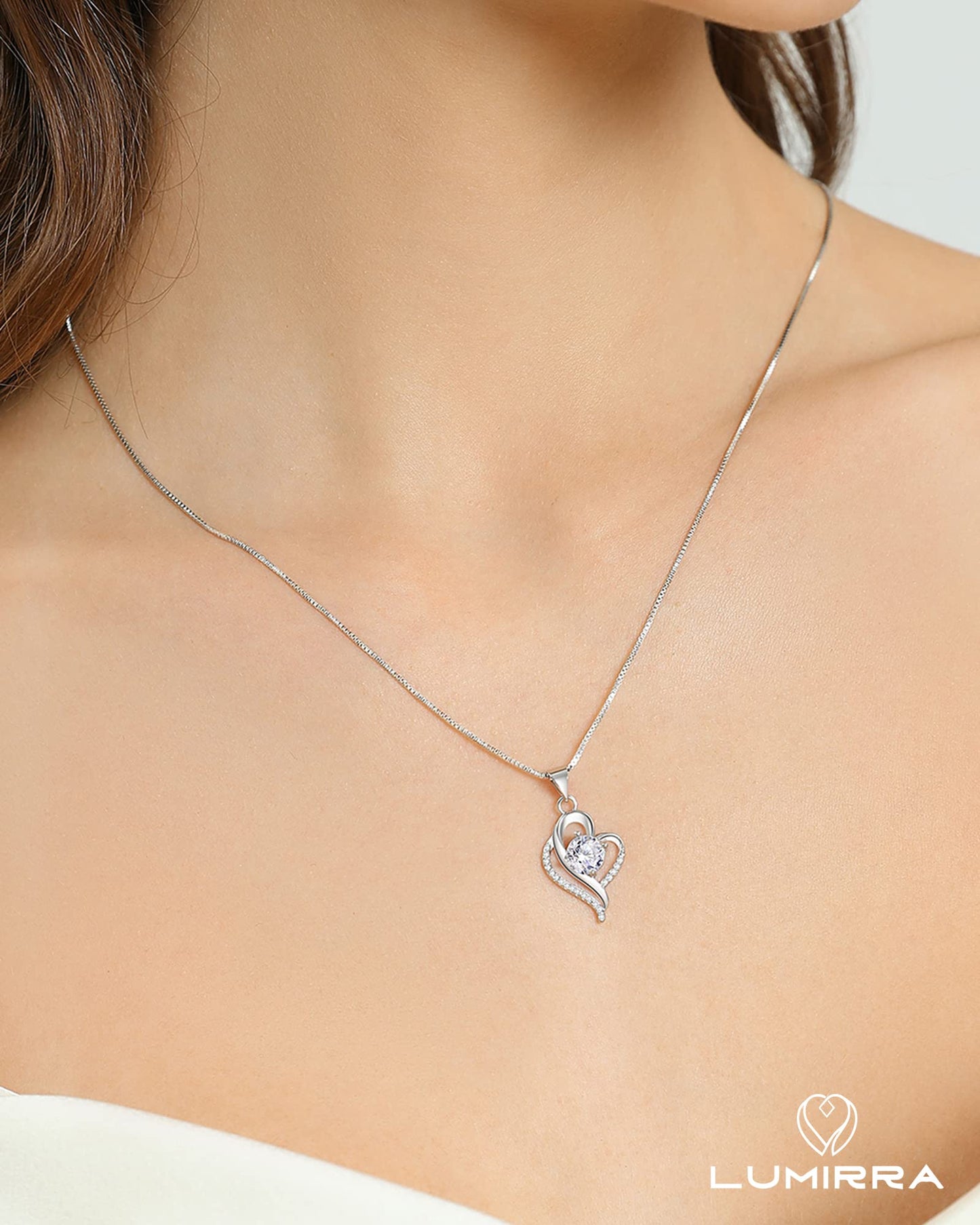 Wedding Anniversary Jewelry Gift for Wife from Husband, Wife Birthday Gift Idea, 1 Carat Moissanite Diamond Pendant Necklace in 925 Sterling Silver with 2 Chains, Romantic and Elegant Present for Her