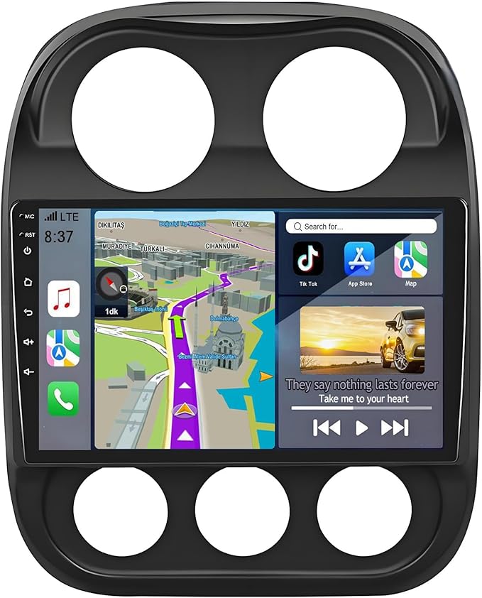 for Jeep Compass Patriot Radio Upgrade 2010-2016: 4G+32G Android 14 Car Stereo with Wireless CarPlay Android Auto - 10.1 I...
