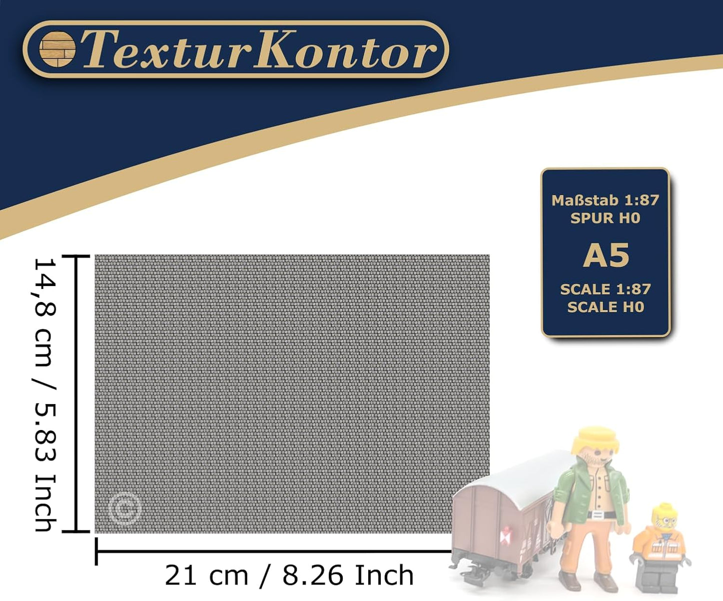3 Sheets Self-Adhesive Decorative Film Paving Stones and Surfaces for Model Making in Scale 1:87 Scale H0 (UK: 3.5 mm Scale) (Cobblestone)