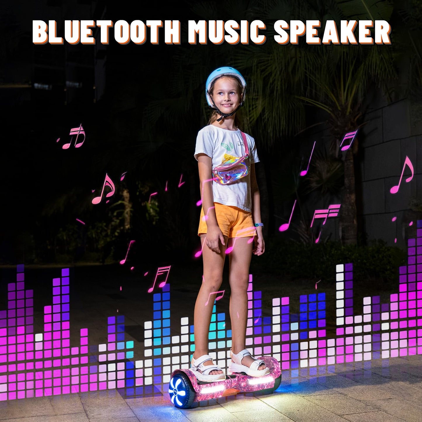 SIMATE Scooter, Bluetooth Speakers and LED Light-Up Wheels, APP Control, Dual 250W Motors, 8.5 mph Max Speed & 8.5 Miles Max Range, Gifts for Kids Adults Girls Boys