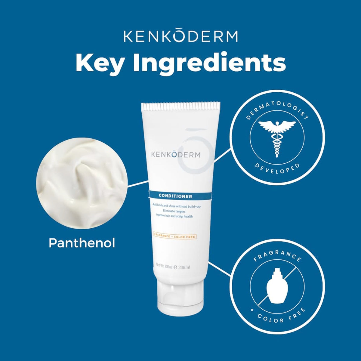 Kenkoderm Psoriasis Conditioner for Sensitive Hair & Skin with 3 Percent Salicylic Acid, Anti-Dandruff Deep Moisturizer for Itch