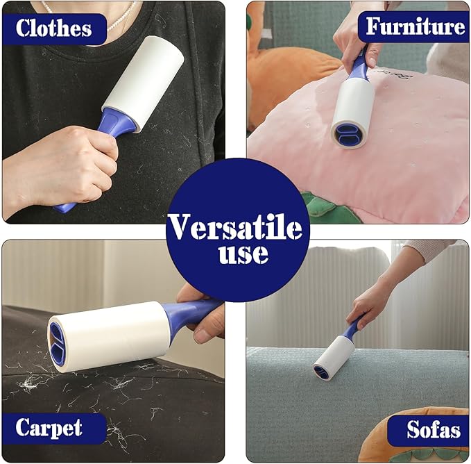 Extra Sticky Pet Hair Lint Roller, Pet Roller Hair Remover, Lint Rollers for Clothes, Furniture, Couch, Carpet, Dog Cat Hair Removal (666 Sheets)