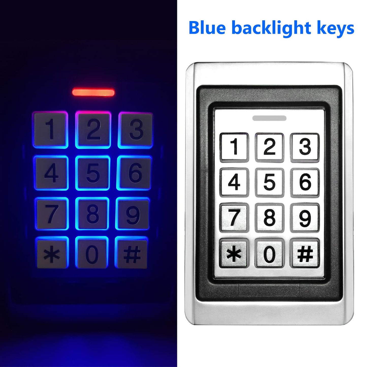 Toncont Door Access Control System, Stand Alone Password Door Keypad + 5Pcs Id Keyfobs, Support 2000 Users, Wiegand 26, Garage D