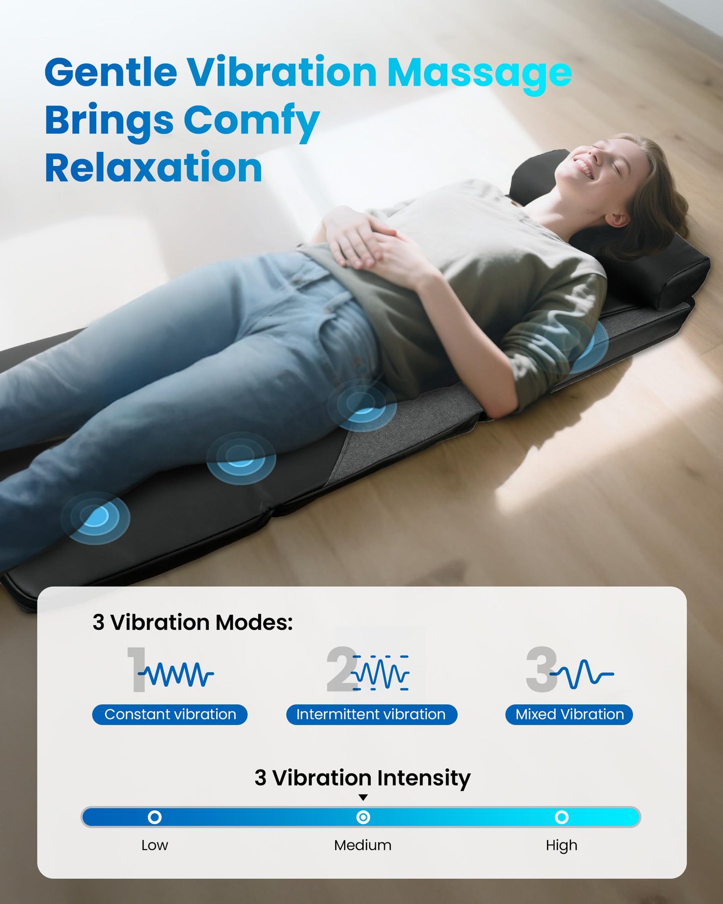 COMFIER FSA Full Body Massage Mat with Heat,HSA Eligible Shiatsu Back Massager for Pain Relief Deep Tissue Kneading&Vibration,Heating Chair Massage Pad for Recliner Sofa Bed,Father‘s Day Gift for Dad