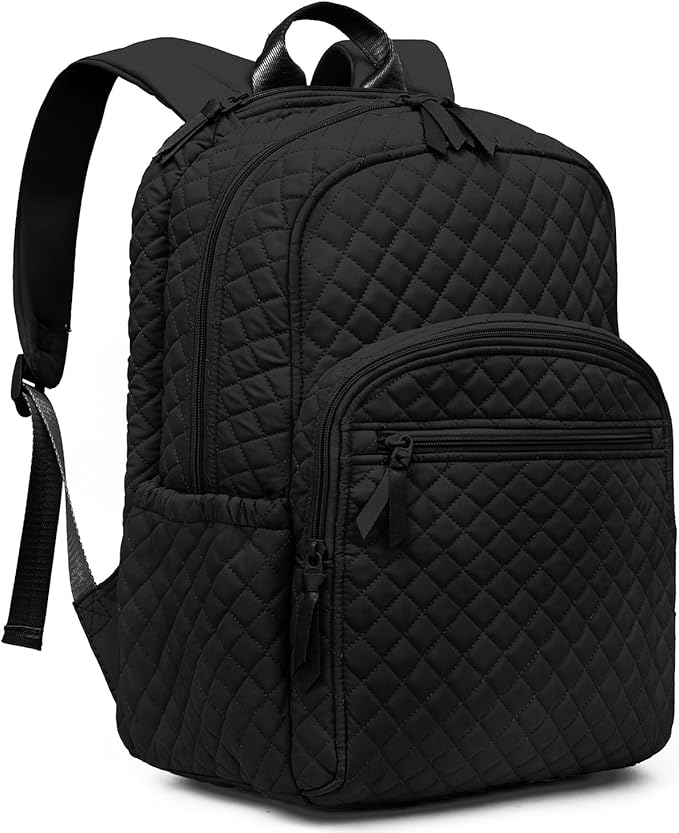 RosaRubus Backpack for Women,College Backpack,Quilted Casual Daypack,Waterproof Bookbag for 17Inch Laptop