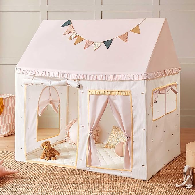 Tiny Land Kids Tent with Mat, Kids Play Tent for Toddlers, Playhouse for Kid Indoor, Ideal Toy Gift for 3+ Girls, Play Roo...