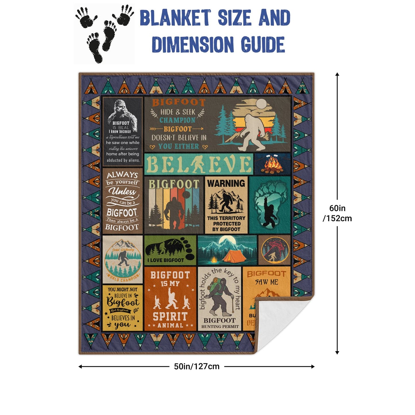 Loxezom Bigfoot Gifts, Sasquatch Gifts for Men Women, Hide and Seek Gifts Bigfoot Blanket, Christmas Birthday Gifts for Sasquatch Lovers, Big Foot Sasquatch Gifts for Kids Throw 60" X 50"