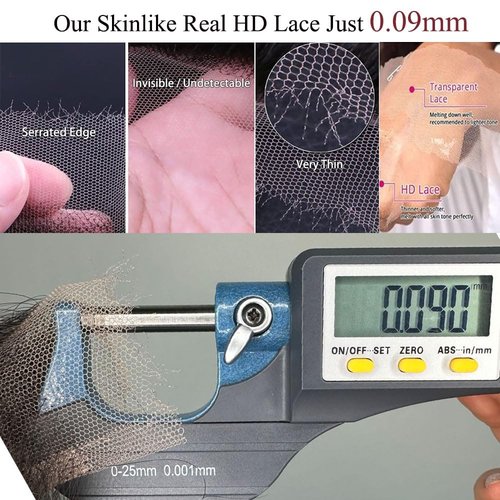 SKINLIKE Real HD Swiss Lace Closure Human Hair 2x6 Lace Closure with Clean Hairline Much More Density Full Cuticle Aligned Brazilian Human Hair Body Wave Style (22inch, HD BW 2x6 lace closure)