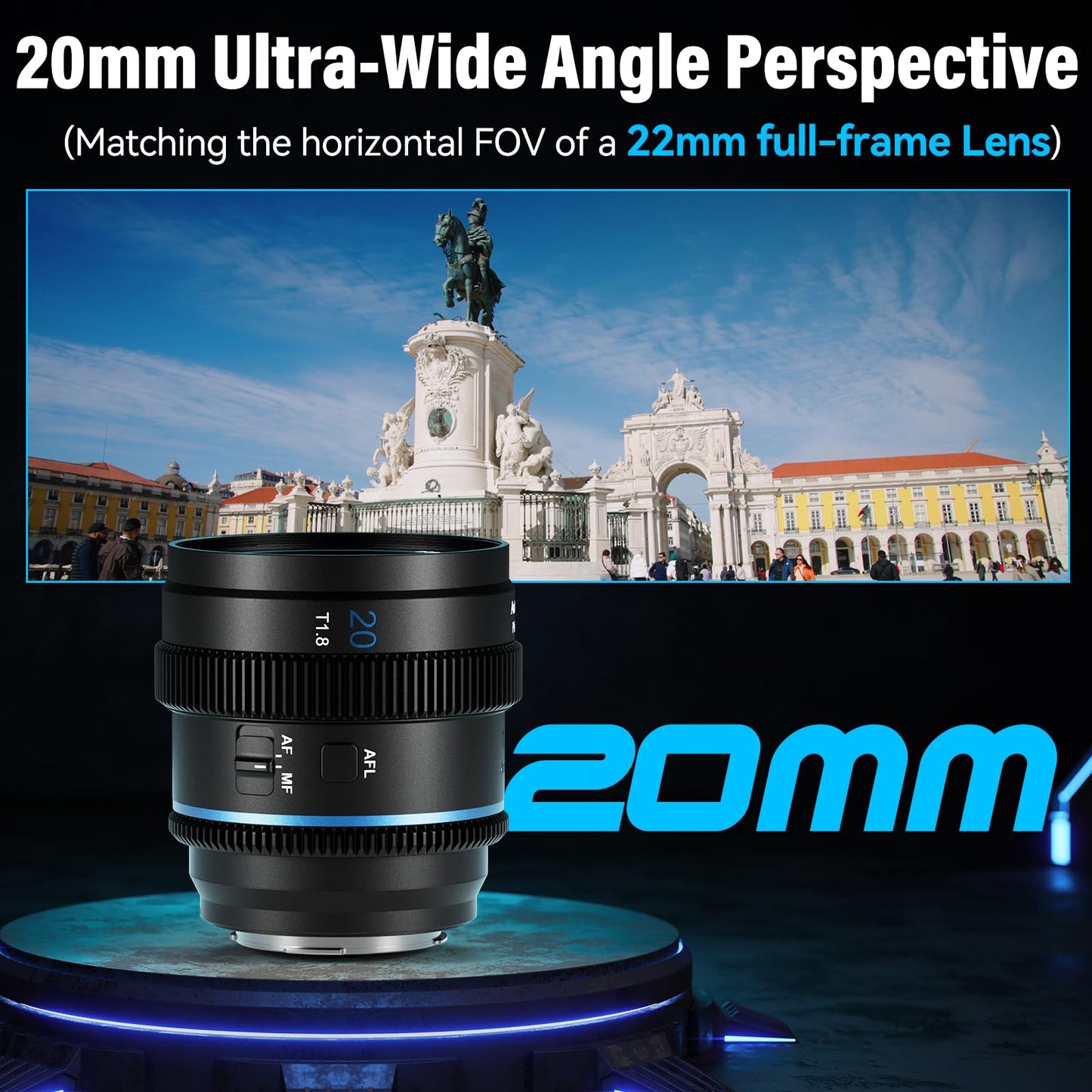 SIRUI 20mm T1.8 1.33X Anamorphic Lens, S35 Autofocus Lens for E Mount Cameras, A6500, A6700, FX3/30, ZV-E Series, A7 Series, A9/9II (Neutral Flare)