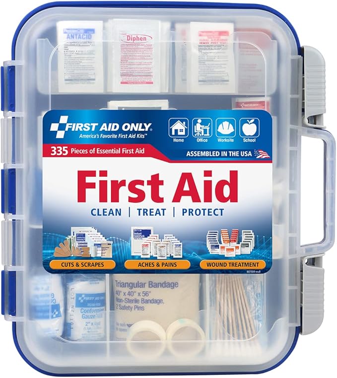 First Aid Only 91247 OSHA-Compliant First Aid Kit, All-Purpose 100-Person Emergency First Aid Kit for Business, Worksite, ...