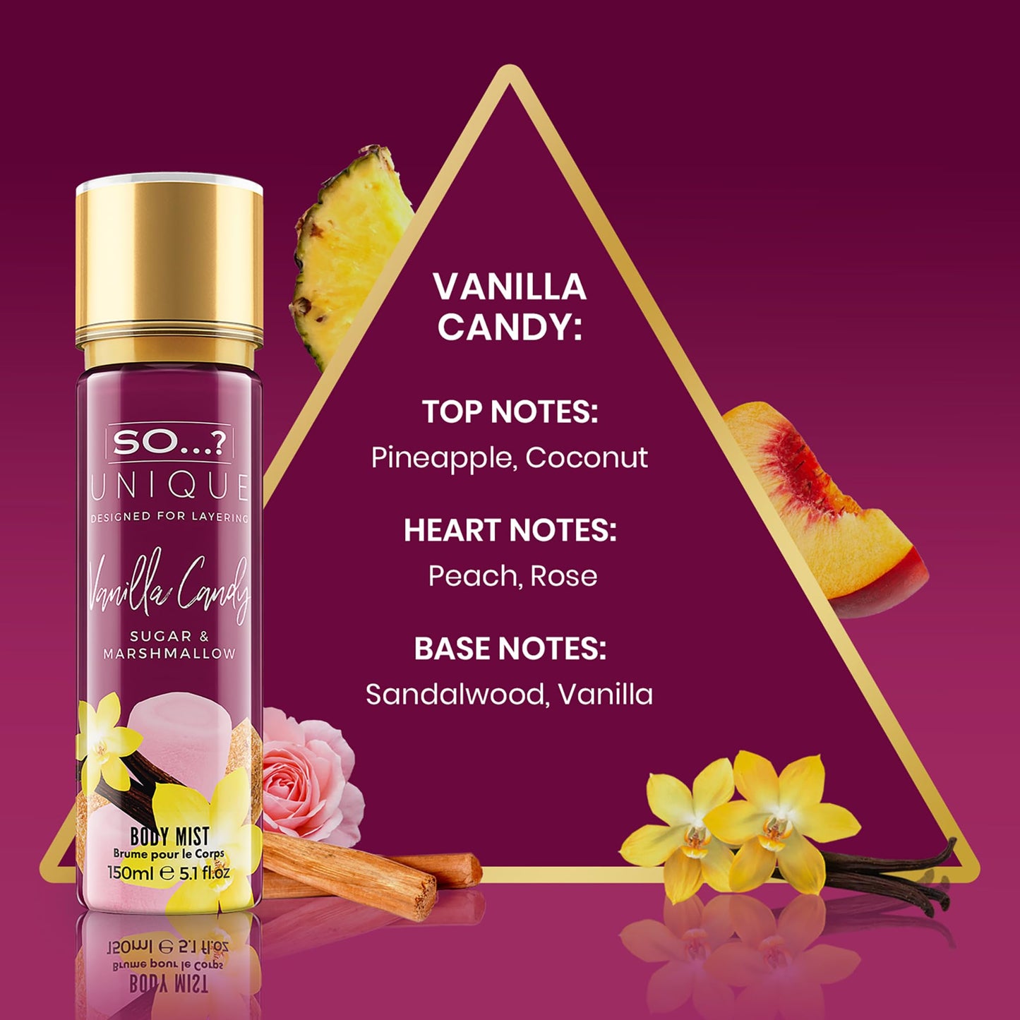 So...? Unique Body Mist - Sweet Pea for Women - 5.1 oz Body Mist - Pack of 2
