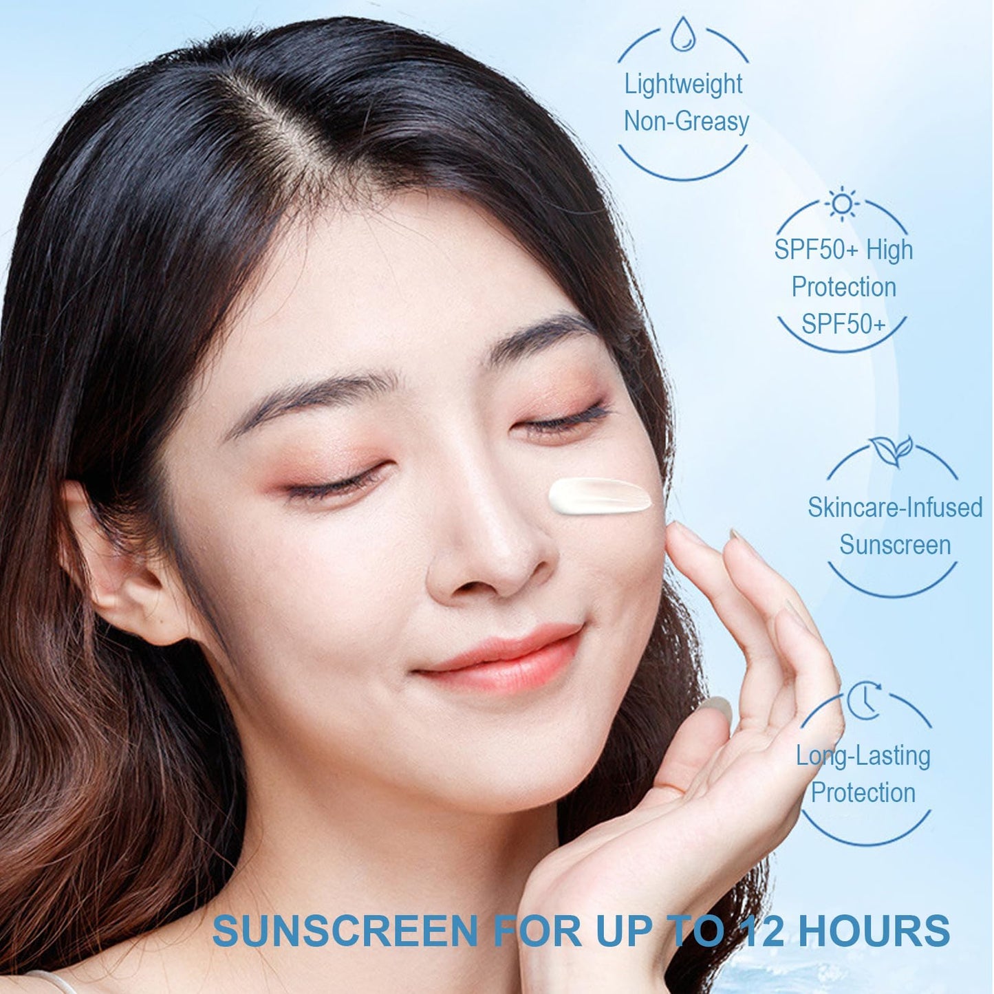 50PCS Mini Sunscreen SPF50+ PA+++ - Travel Size Sunscreen Bulk for Face & Body, Lightweight & Non-Greasy, Water-Resistant, Perfe
